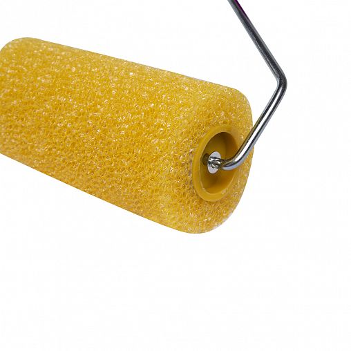 Валик поролоновый структурный Krafor, грубый, D80 x 180 мм, бюгель 6 мм фото