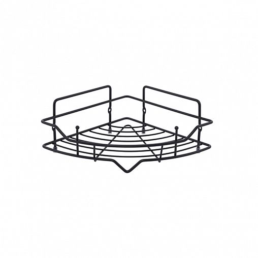 Полка в ванную угловая Milardo Grid, черная матовая фото