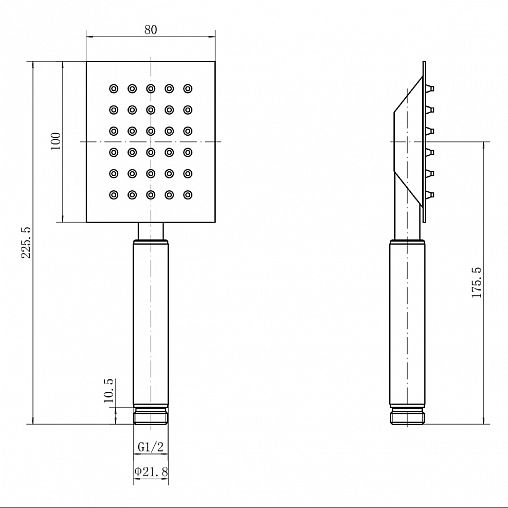Лейка для душа Fashun A005-7, 1 режим, черная фото
