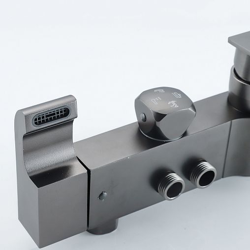 Душевая система с тропическим душем Профсан ПСМ-900-82GA, со смесителем, графит фото