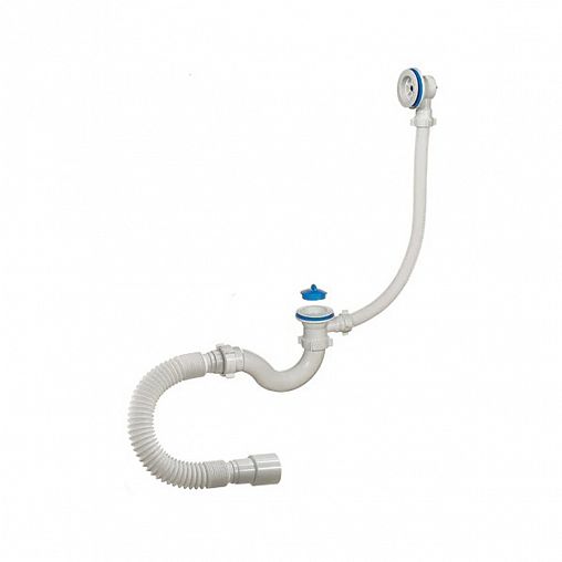 Сифон для ванн Orio, 1 1/2" x 40 мм, с пластиковой чашей, с переливом и гофротрубой фото