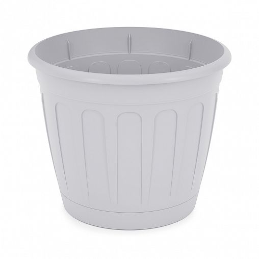 Горшок для цветов Альтернатива Дионис, с поддоном, 3,6 л, серый фото