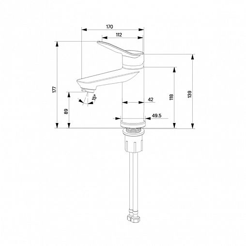 Смеситель для раковины с коротким изливом Milardo Enjoy, глянцевый хром фото