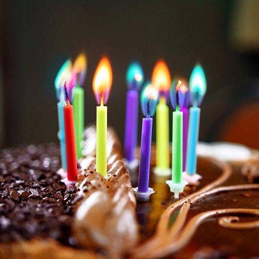 Свечи для торта Paterra Цветное пламя, 6 см, 6 шт фото