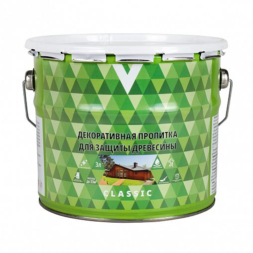 Декоративная пропитка для дерева V Classic, матовая, 3 л, бесцветная фото