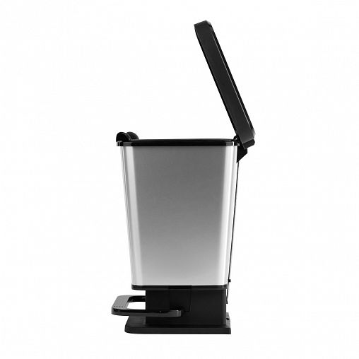 Контейнер для мусора с педалью Альтернатива Металл, 20 л, серебристый металлик фото