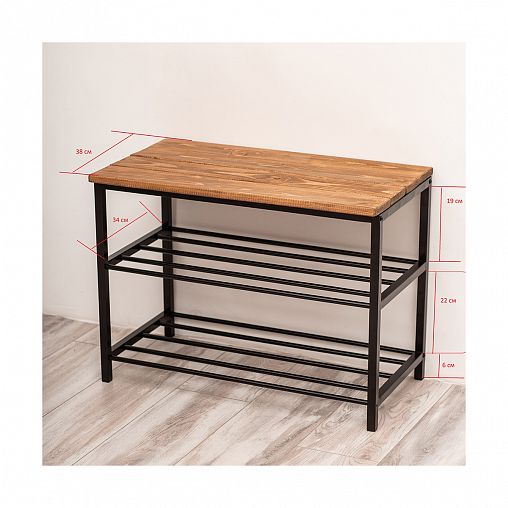 Подставка для обуви, 2-х полочная, с сидением, 70 x 52 x 34 см фото