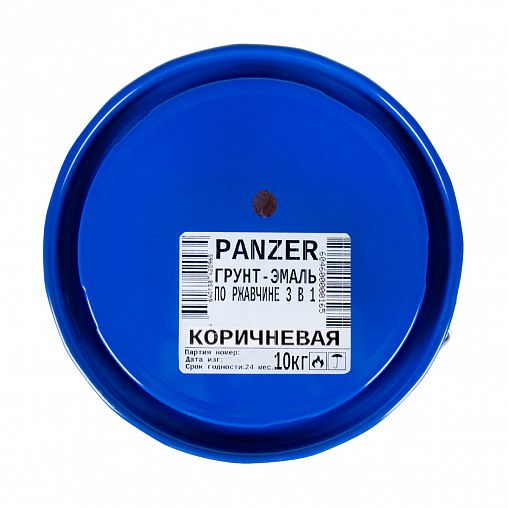 Грунт-эмаль по ржавчине Panzer, гладкая, полуглянцевая, 10 кг, коричневая фото