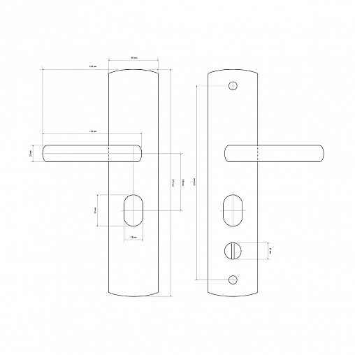 Ручка дверная на планке Стандарт РН-СТ217-R, правая, матовый никель фото