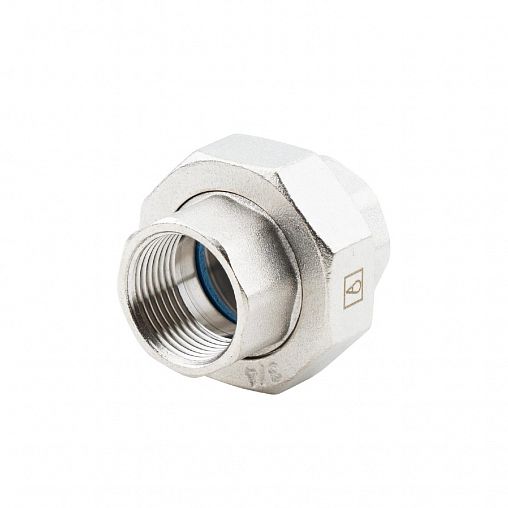 Муфта прямая (американка) латунная никелированная Alato, внутренняя-внутренняя резьба 3/4" фото