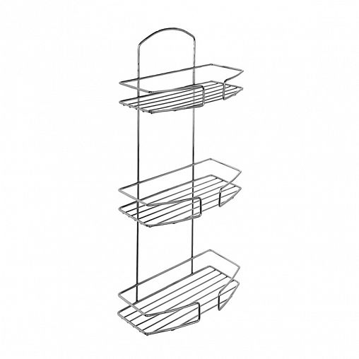 Полка в ванную Milardo, 3-х ярусная, хром фото