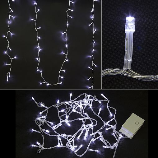 Гирлянда светодиодная Волшебная страна 3 м, белая, прозрачный шнур, 8 режимов фото