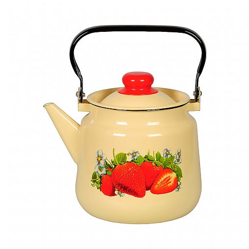 Чайник эмалированный СтальЭмаль, 3,5 л, с декором фото