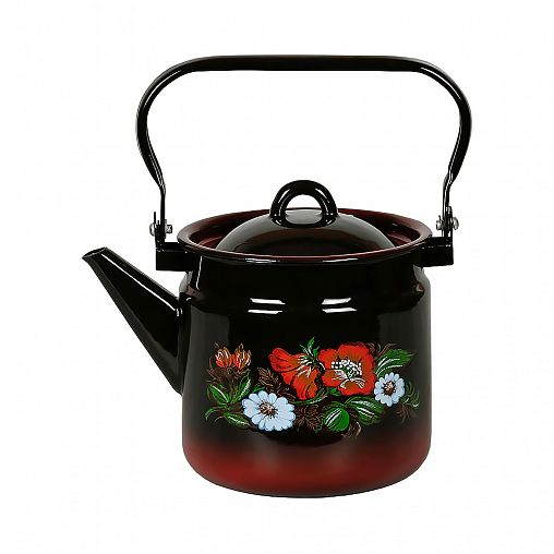 Чайник эмалированный СтальЭмаль 1С25Я, 2 л, с декором фото