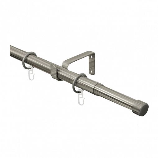 Карниз одинарный телескопический Arttex, металлический, 120 - 210 см, хром матовый фото