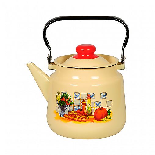 Чайник эмалированный СтальЭмаль, 3,5 л, с декором фото
