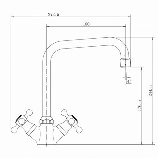 Смеситель для кухни Fashun A4019, хром фото