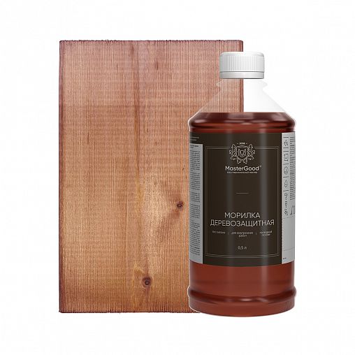 Морилка водная MasterGood, 0,5 л, махагон фото