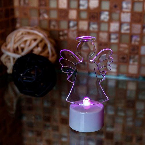 Фигурка светодиодная Neon-night Ангел 2D, 10 см, многоцветная фото