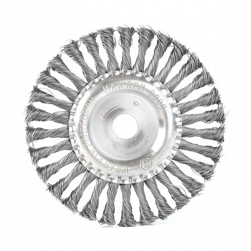 Щетка для УШМ Edge By Patriot, круглая, 180 мм, посадка 22,23 мм, витая проволока фото