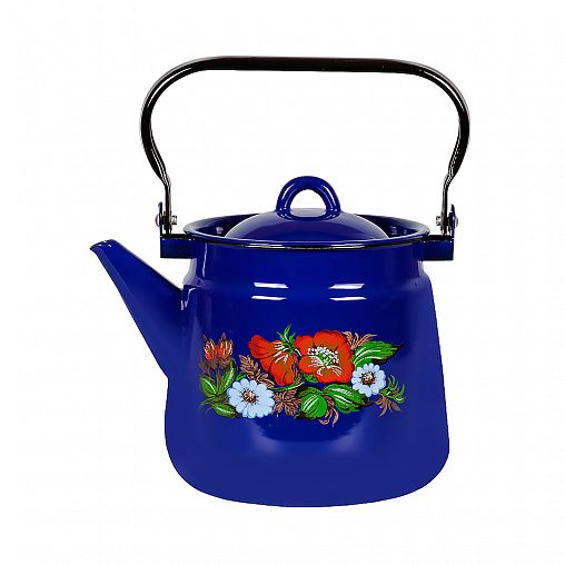 Чайник эмалированный СтальЭмаль, 3,5 л, с декором фото