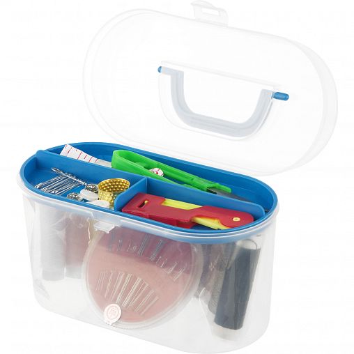 Набор для шитья Рыжий кот (ножницы, иголки, нитки), 57 предметов фото