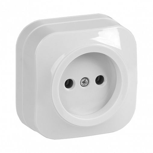 Розетка накладная IEK Glory, без заземления, 10 А, 250 В, IP20, белая фото