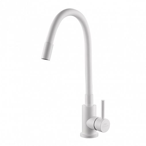 Смеситель для кухни Fashun A54101N-8A, с гибким изливом, белый фото