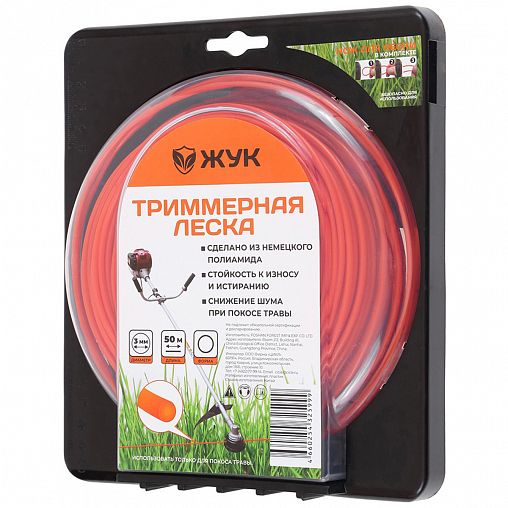 Леска для триммера Жук, круг, диаметр 3 мм, длина 50 м фото