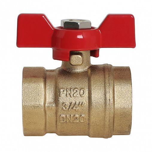 Кран шаровой латунный ProfECO для воды с внутренней/внутренней резьбой, 3/4", бабочка фото