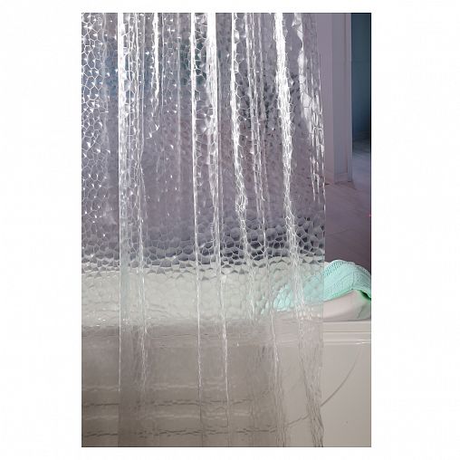 Штора для ванной Рыжий кот Пузыри 3D эффект, 180 x 200 см, EVA фото