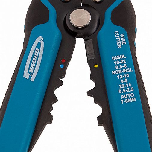Щипцы для зачистки электропроводов и обжима клемм Gross, 0,05 - 8 мм фото
