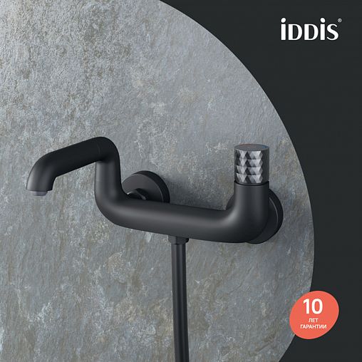 Смеситель для ванны IDDIS Twist, с управлением Push Control, черный матовый фото