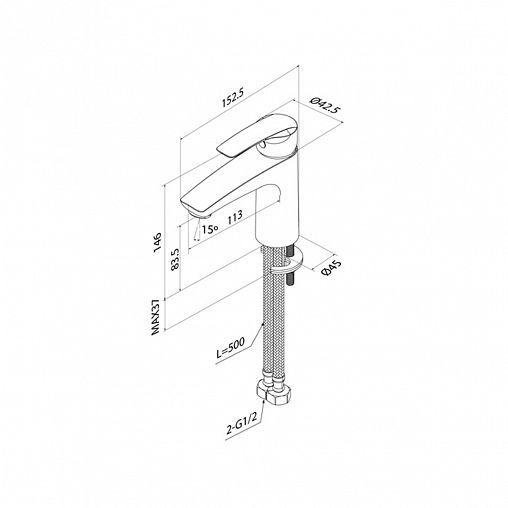 Смеситель для раковины с коротким изливом IDDIS Ray, хром фото
