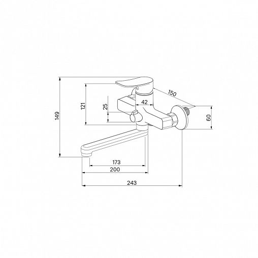 Смеситель для ванны с душем Milardo Demi DEMSB02M02, хром фото