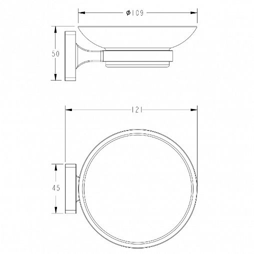 Мыльница настенная Fashun A2602, хром/стекло фото