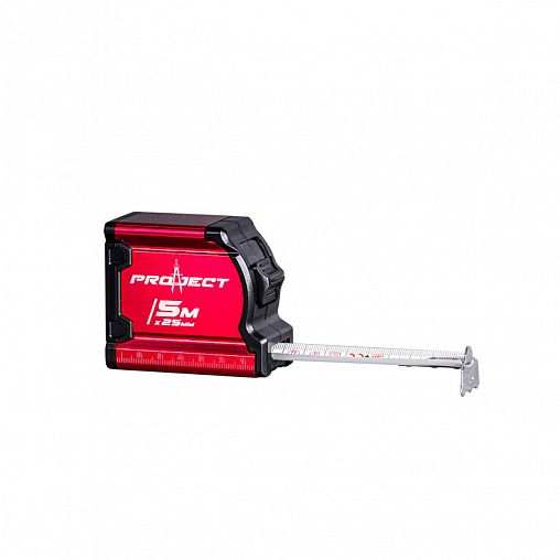 Рулетка Beorol, двухсторонняя шкала, с автостопом, алюминиевая, 5 м x 25 мм фото