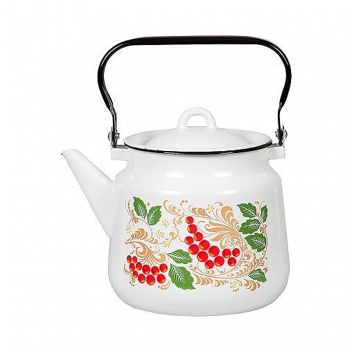 Чайник эмалированный СтальЭмаль, 3,5 л, с декором фото
