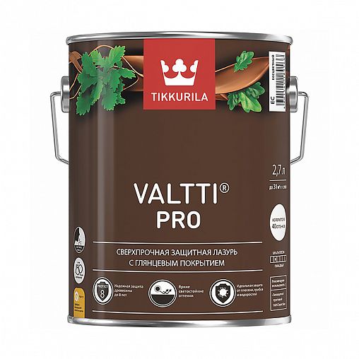 Антисептик для дерева Tikkurila Valtti Pro (Валтти Про), 2,7 л, бесцветный фото