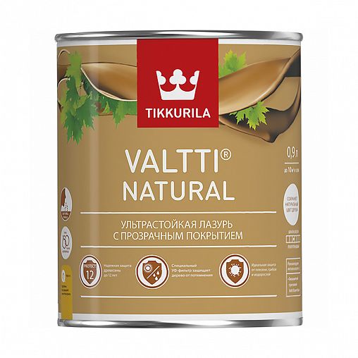 Ультрастойкая лазурь Tikkurila Valtti Natural (Валтти Нэйчурал), 0,9 л, бесцветная фото