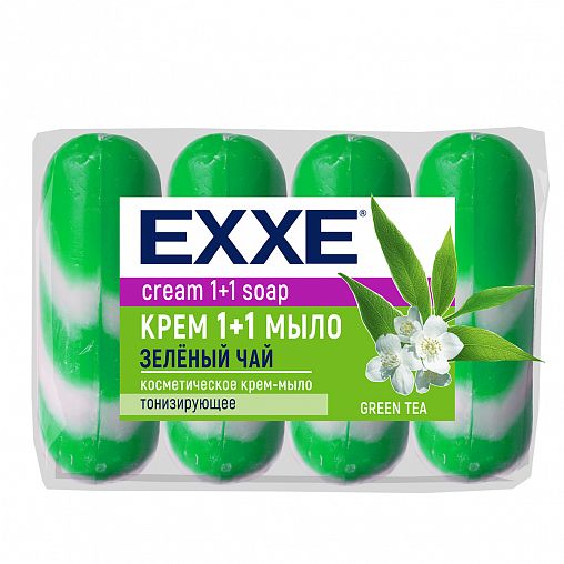 Туалетное крем-мыло EXXE 1+1 Зеленый чай, 4 шт x 75 г фото