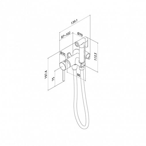 Встраиваемый гигиенический душ со смесителем IDDIS Axes, хром матовый фото