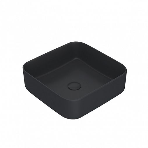 Раковина накладная Iddis Bridge, 39 x 39 x 13 см, черная матовая фото