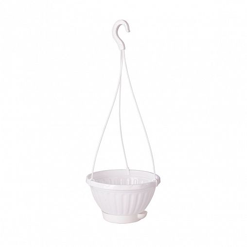 Горшок-кашпо подвесной Альтернатива Мирабель, с поддоном, 2,5 л, белый фото