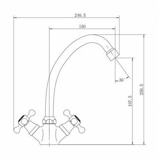 Смеситель для кухни Fashun A4119-2, хром фото