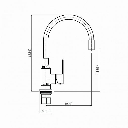 Смеситель для кухни Fashun A54101-8, с гибким изливом, сатин/белый фото