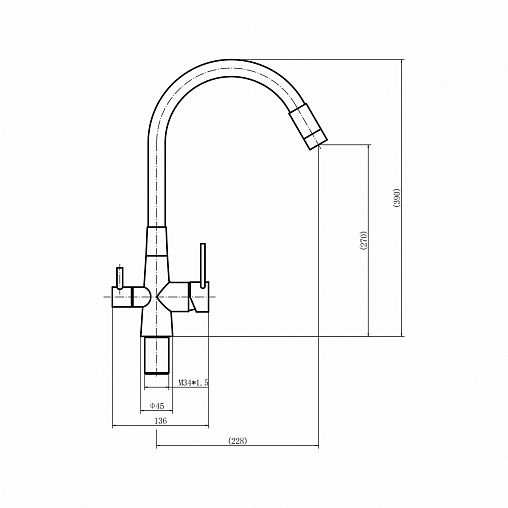 Смеситель для кухни Fashun A4362-7, с подключением к фильтру, черный фото