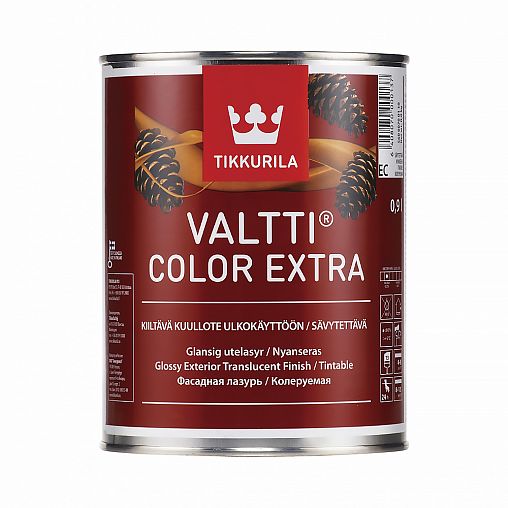 Фасадная лазурь Valtti Color Extra (Валтти Колор Екстра) TIKKURILA 0,9л бесцветный фото