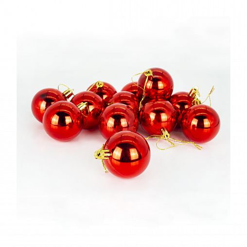 Набор елочных шаров, d 5 см, 12 шт, красный фото