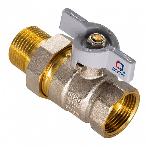 Кран шаровой СТМ, 1/2", с накидной гайкой, бабочка фото